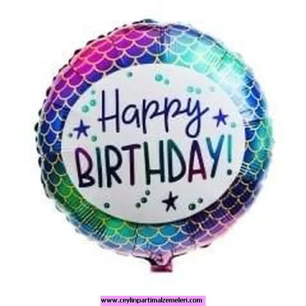 Deniz Kızı Temalı Yuvarlak Folyo Balon